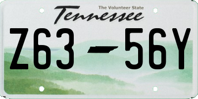 TN license plate Z6356Y