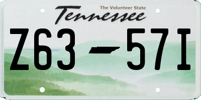 TN license plate Z6357I