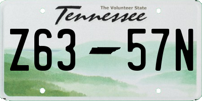 TN license plate Z6357N