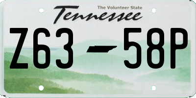 TN license plate Z6358P