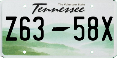 TN license plate Z6358X