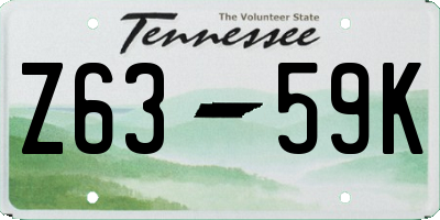 TN license plate Z6359K