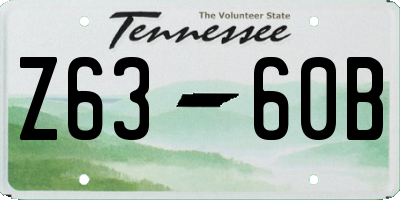 TN license plate Z6360B