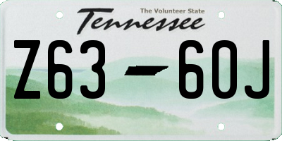 TN license plate Z6360J
