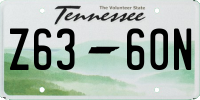TN license plate Z6360N