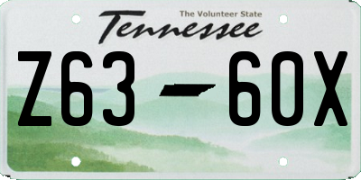 TN license plate Z6360X