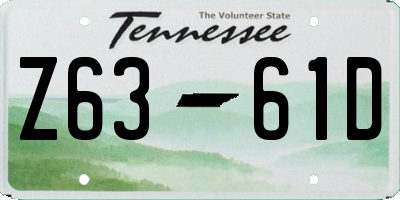 TN license plate Z6361D