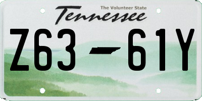 TN license plate Z6361Y