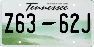 TN license plate Z6362J