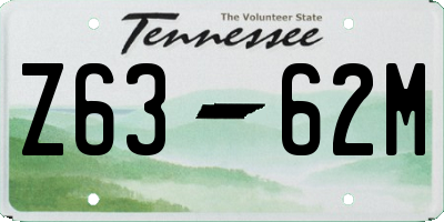 TN license plate Z6362M