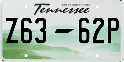 TN license plate Z6362P
