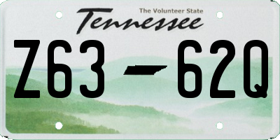 TN license plate Z6362Q