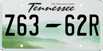TN license plate Z6362R