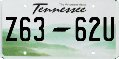 TN license plate Z6362U