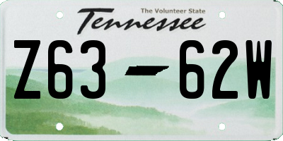 TN license plate Z6362W