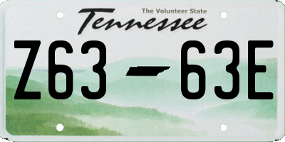 TN license plate Z6363E