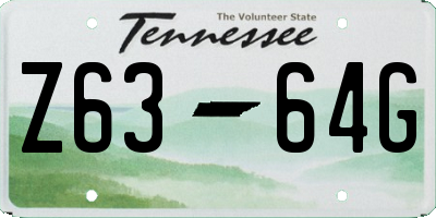 TN license plate Z6364G