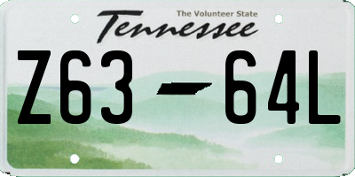 TN license plate Z6364L