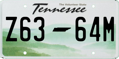 TN license plate Z6364M