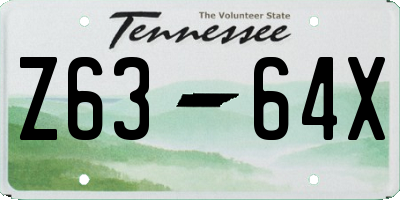 TN license plate Z6364X