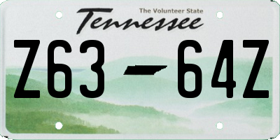 TN license plate Z6364Z