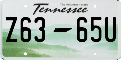 TN license plate Z6365U