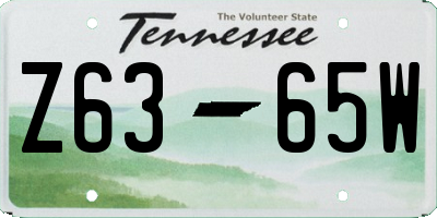 TN license plate Z6365W