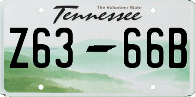 TN license plate Z6366B