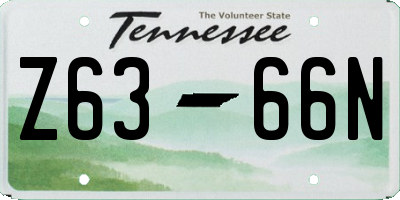 TN license plate Z6366N