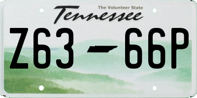 TN license plate Z6366P
