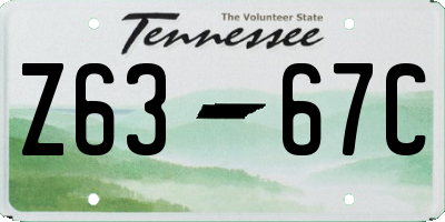 TN license plate Z6367C