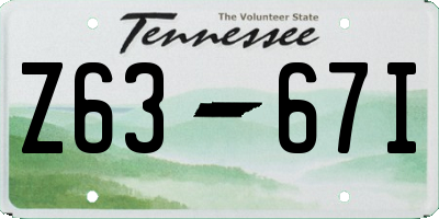 TN license plate Z6367I