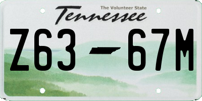 TN license plate Z6367M