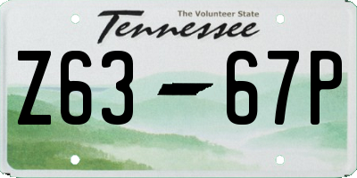 TN license plate Z6367P
