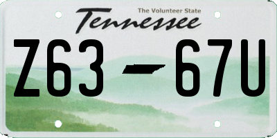 TN license plate Z6367U