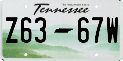 TN license plate Z6367W