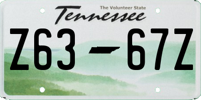 TN license plate Z6367Z