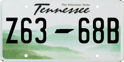 TN license plate Z6368B