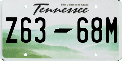 TN license plate Z6368M