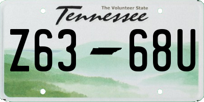 TN license plate Z6368U