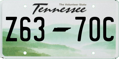 TN license plate Z6370C