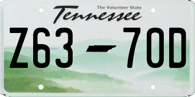TN license plate Z6370D