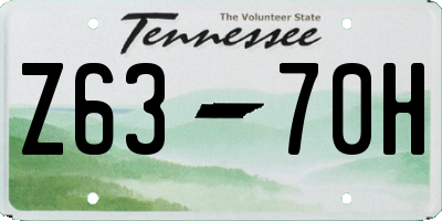 TN license plate Z6370H