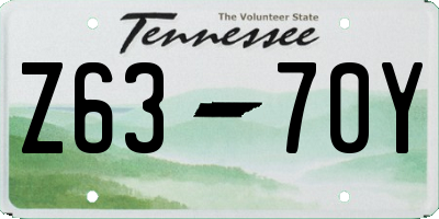 TN license plate Z6370Y