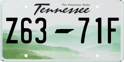 TN license plate Z6371F