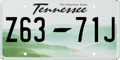 TN license plate Z6371J