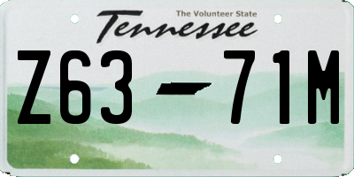 TN license plate Z6371M