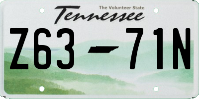 TN license plate Z6371N
