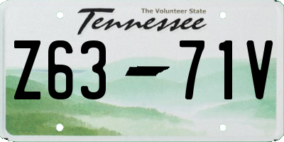 TN license plate Z6371V