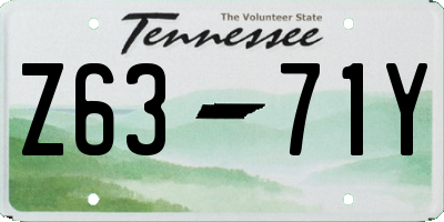 TN license plate Z6371Y